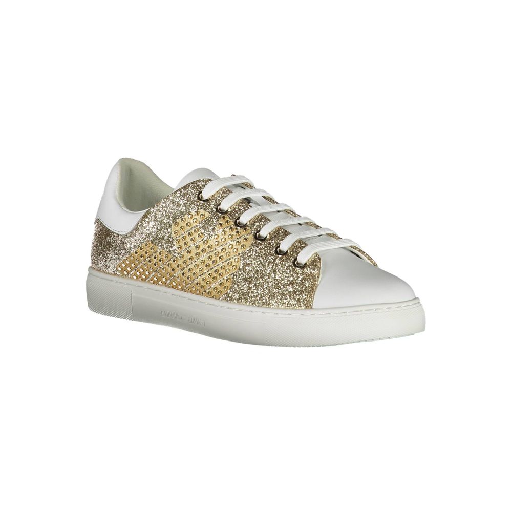 Emporio Armani Gold Polyester Women Sneaker Emporio Armani