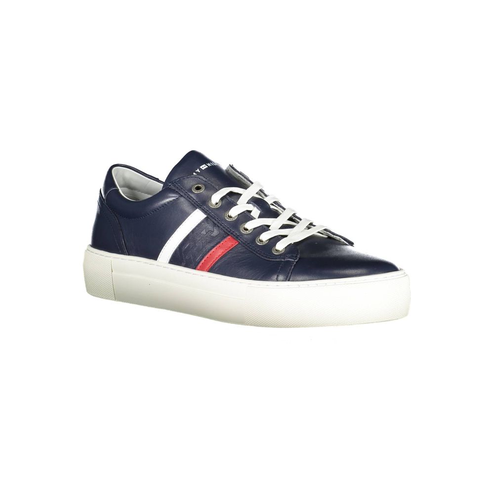 Tommy Hilfiger Blue Leather Men Sneaker Tommy Hilfiger