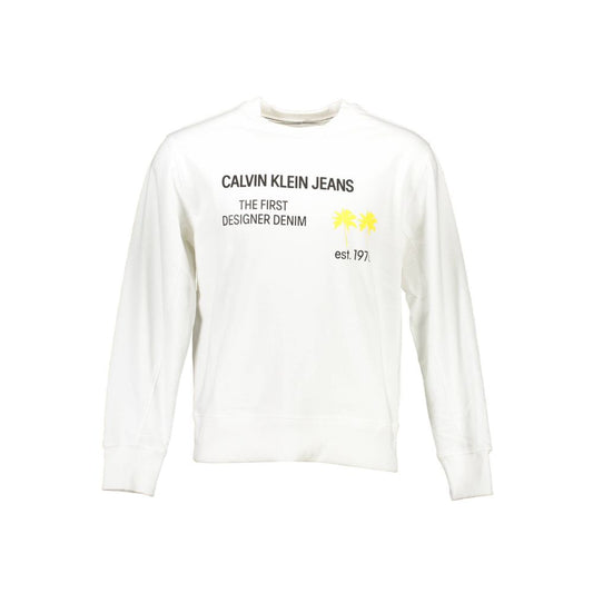 Calvin Klein White Cotton Unisex Sweatshirt Calvin Klein