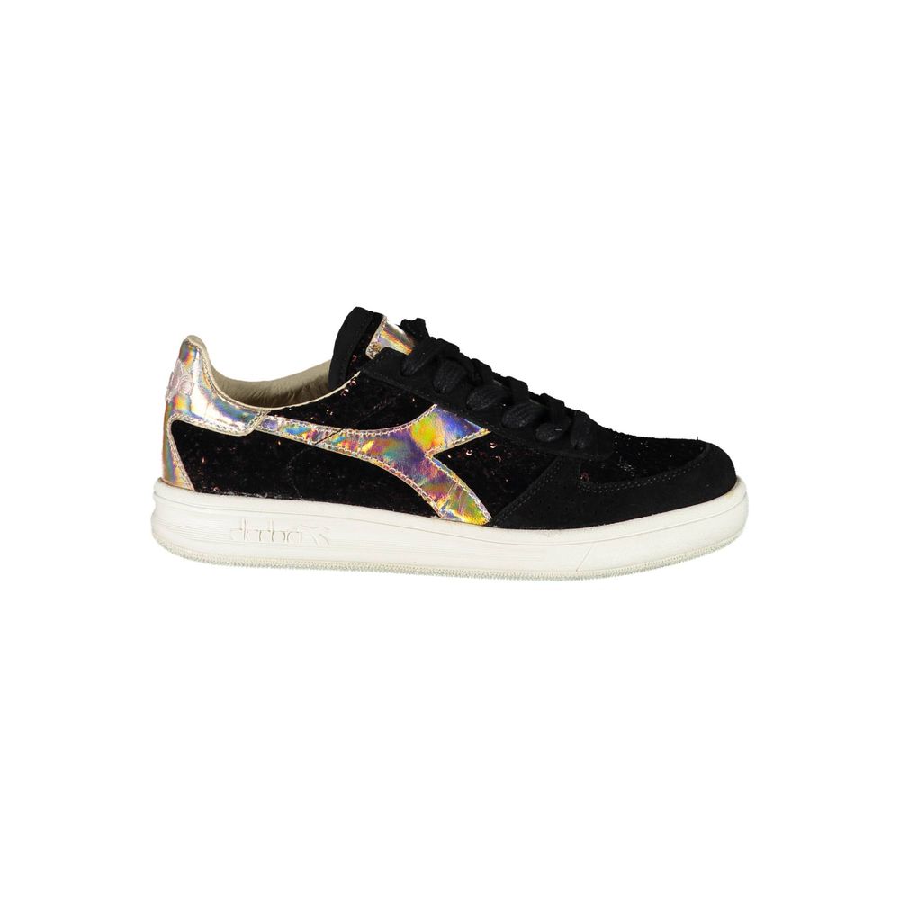 Diadora Black Leather Women Sneaker Diadora