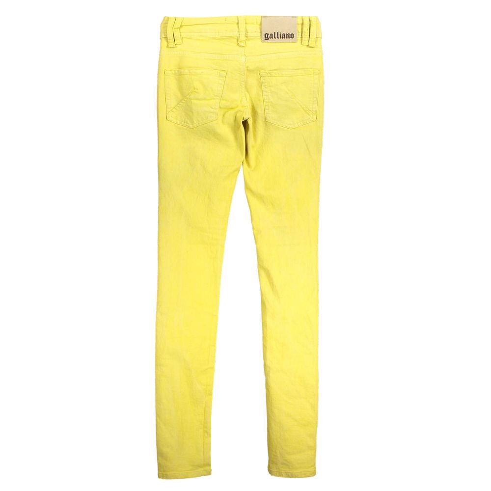 John Galliano Yellow Cotton Jeans & Pant John Galliano