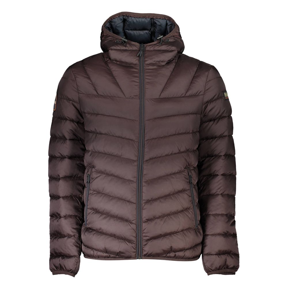 Napapijri Brown Polyamide Men Jacket Napapijri