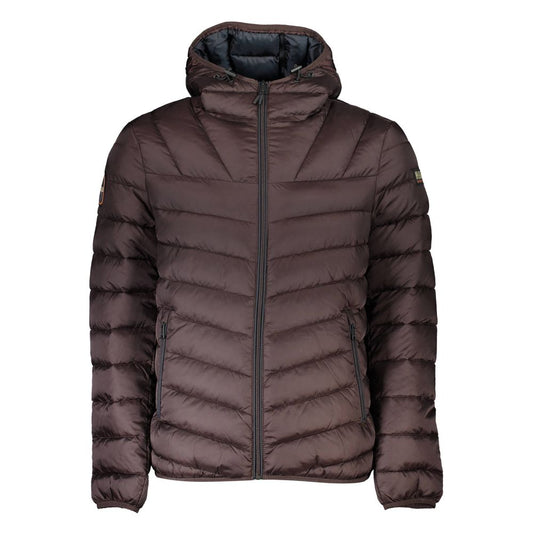 Napapijri Brown Polyamide Men Jacket Napapijri
