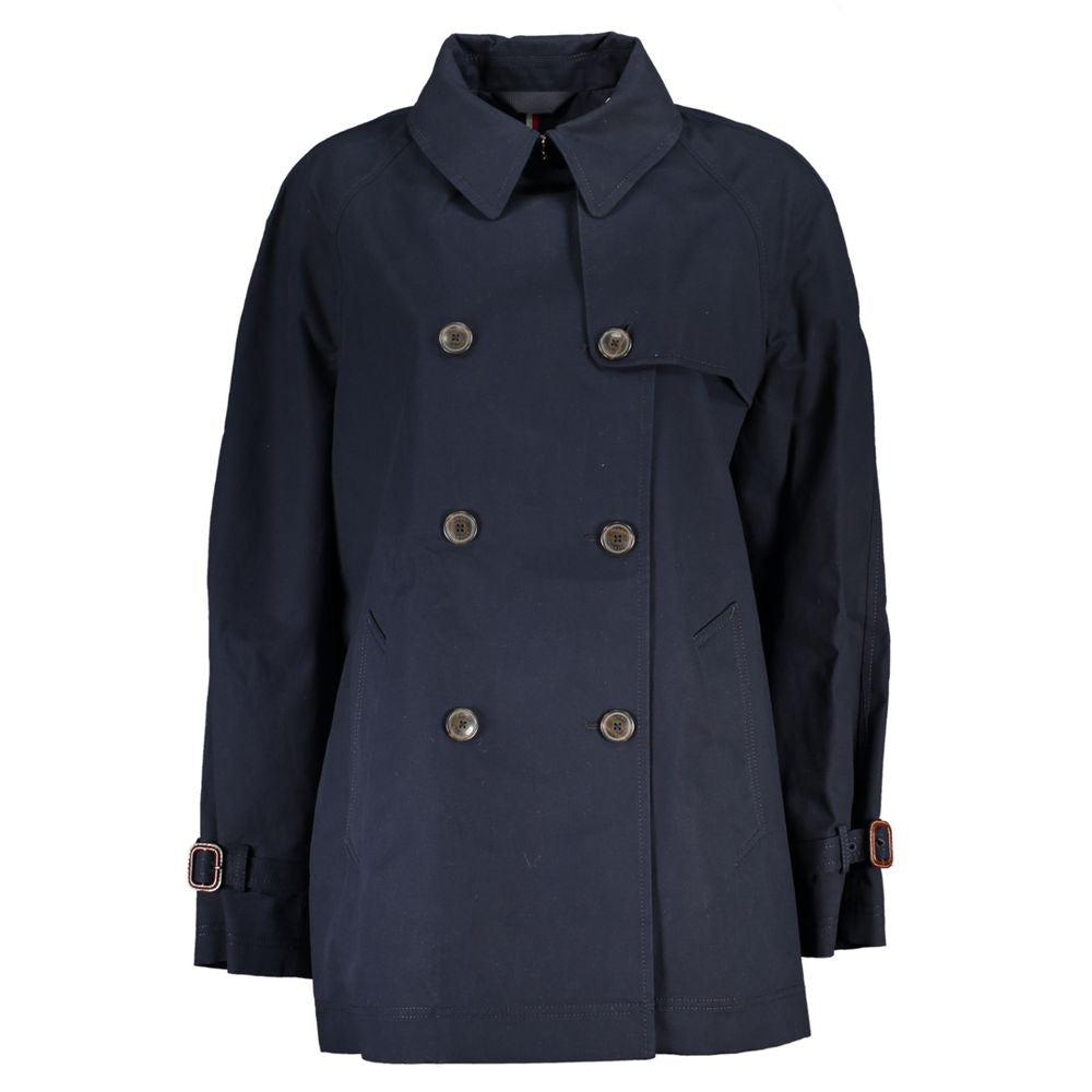 Tommy Hilfiger Blue Cotton Women's Trench Coat - Eljoys Fashion 