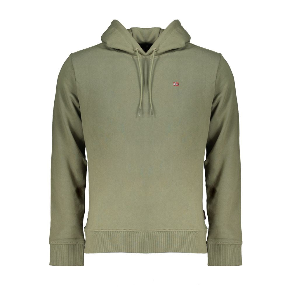 Napapijri Emerald Green Hooded Sweatshirt with Embroidery Napapijri