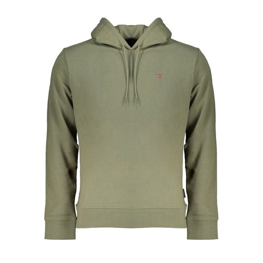 Napapijri Emerald Green Hooded Sweatshirt with Embroidery Napapijri