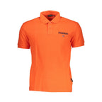 Pink Napapijri polo shirt with contrasting collar and sleeve details, made from comfortable cotton fabric.