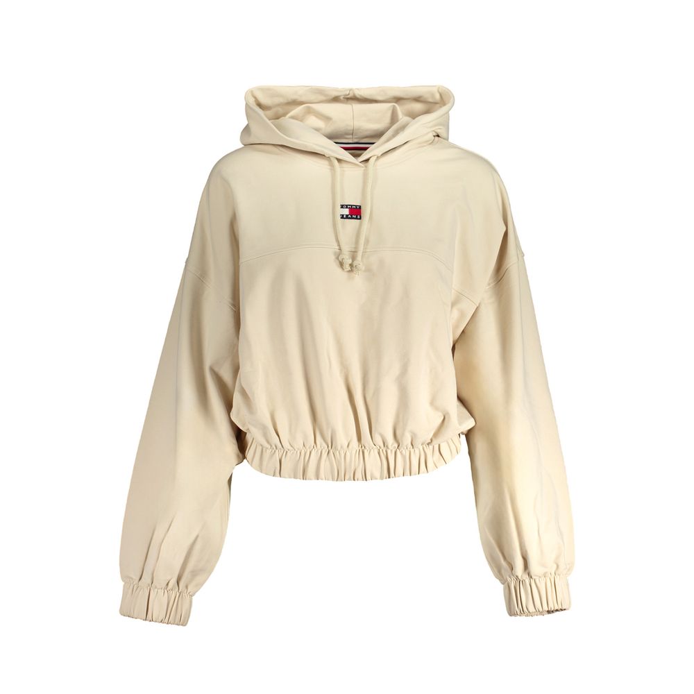 Tommy Hilfiger Beige Cotton Women Sweater Hoodie Tommy Hilfiger