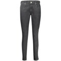 Black Guess Jeans women's cotton skinny jeans, fitted style, front view showing classic five-pocket design.