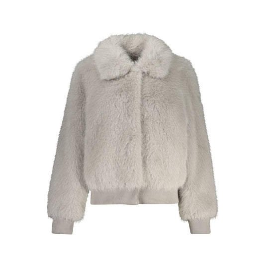 Guess Jeans Gray Polyester Jackets & Coat Guess Jeans
