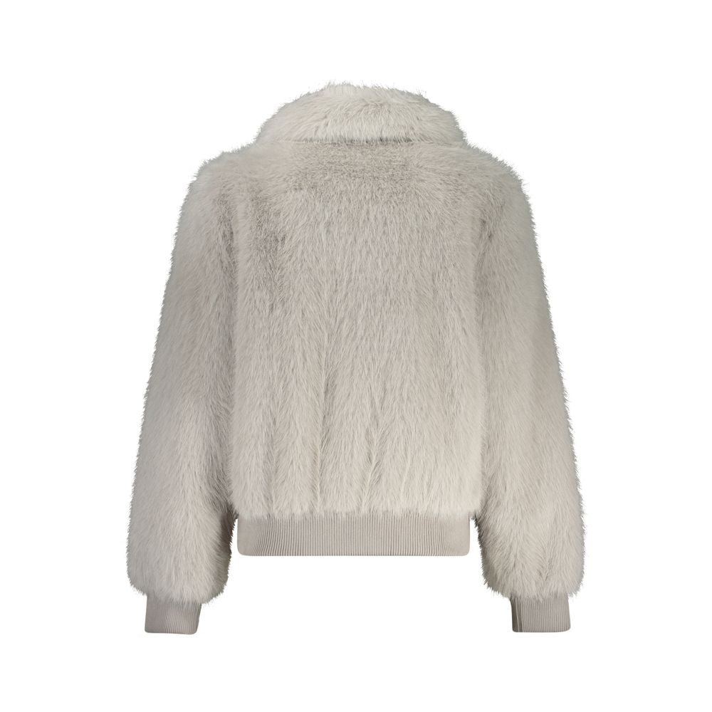Guess Jeans Gray Polyester Jackets & Coat Guess Jeans