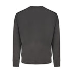 Hugo Boss black cotton men's sweatshirt with crewneck and long sleeves, casual and comfortable fashion essential.