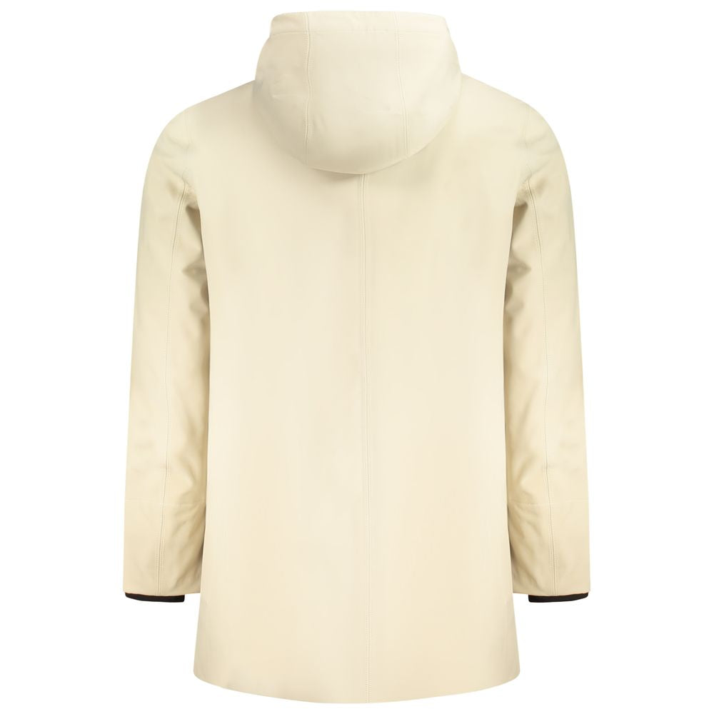 K-WAY Beige Polyester Men Jacket K-WAY