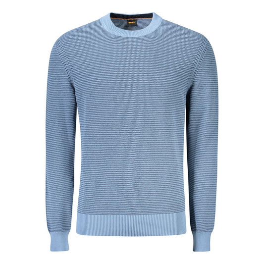 Hugo Boss Blue Cotton Men Sweater Hugo Boss