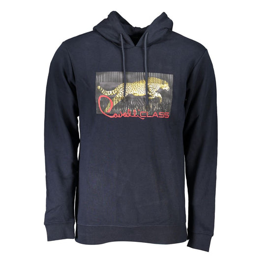Cavalli Class Blue Cotton Men Sweater Cavalli Class