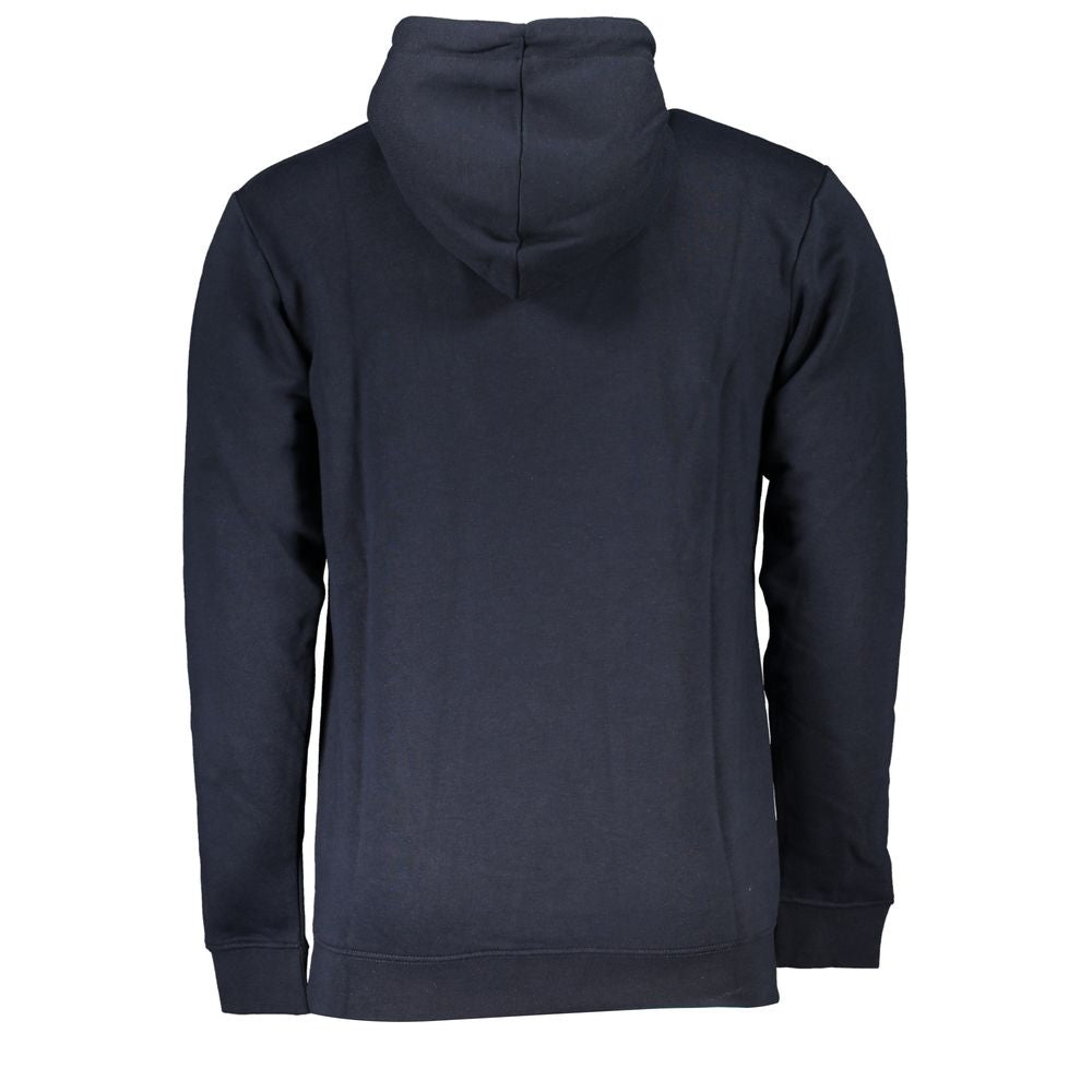 Cavalli Class blue cotton men's sweatshirt with ribbed cuffs and crew neckline, casual and comfortable for everyday wear.