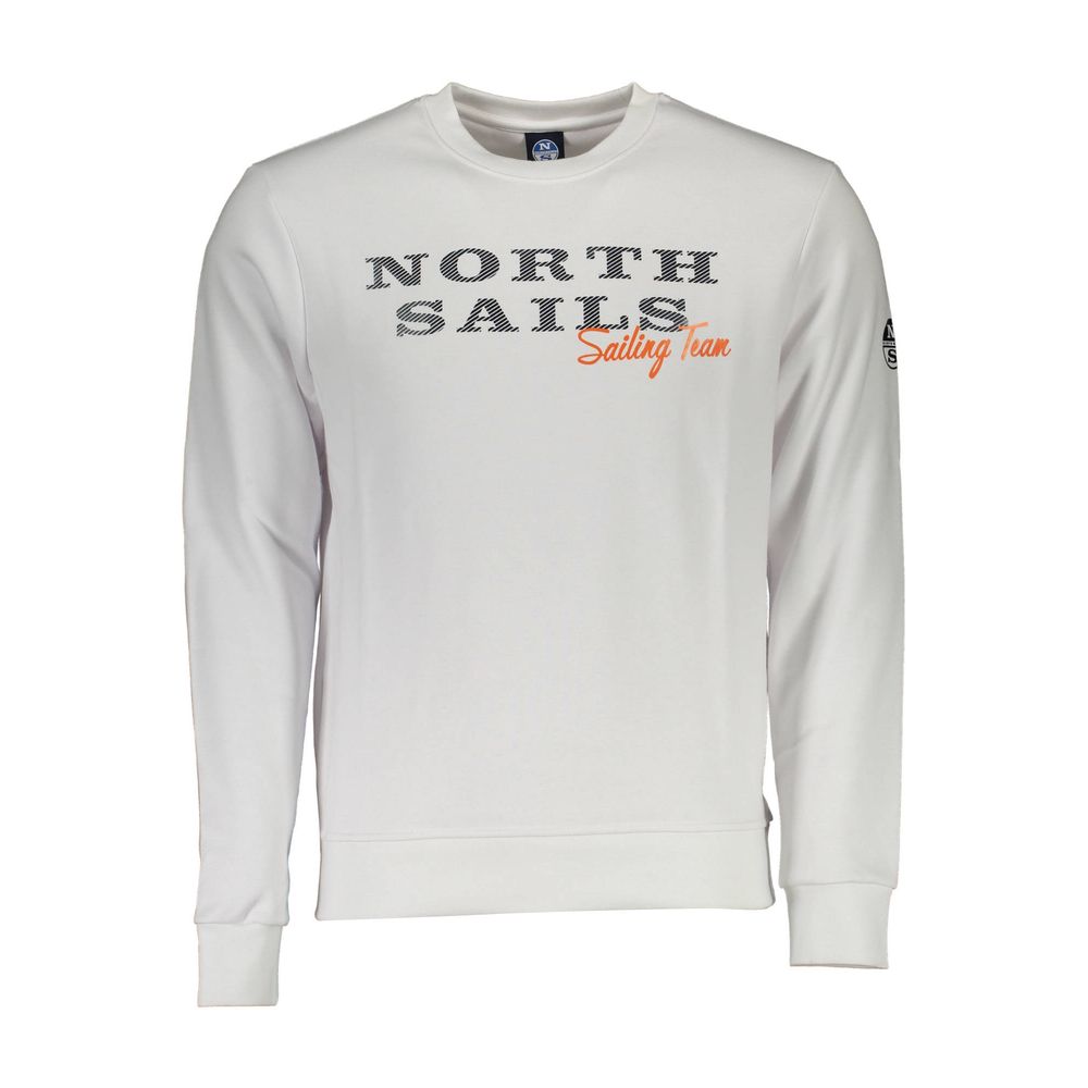 North Sails White Cotton Men Sweatshirt North Sails