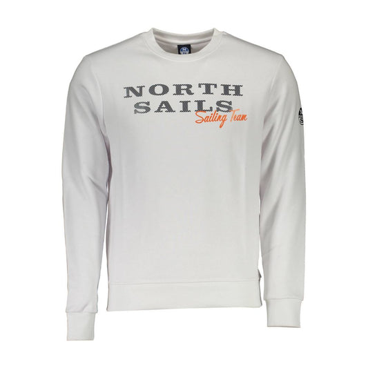 North Sails White Cotton Men Sweatshirt North Sails