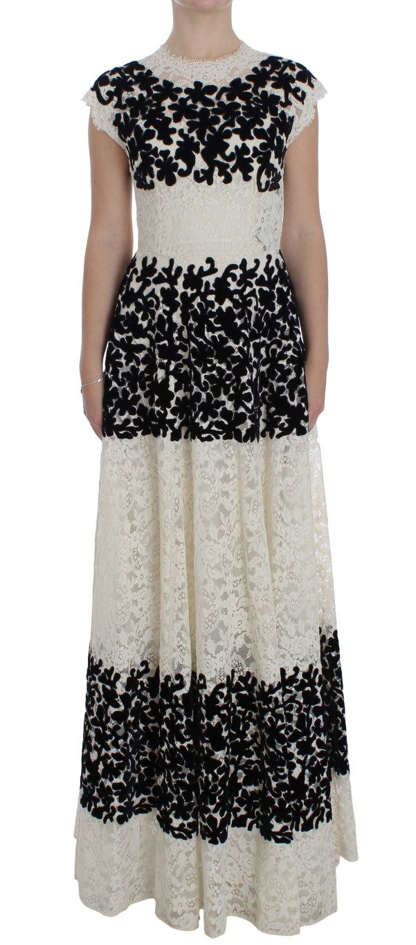 Dolce & Gabbana Floral Lace Ricamo Long Ball Maxi Dress Dolce & Gabbana