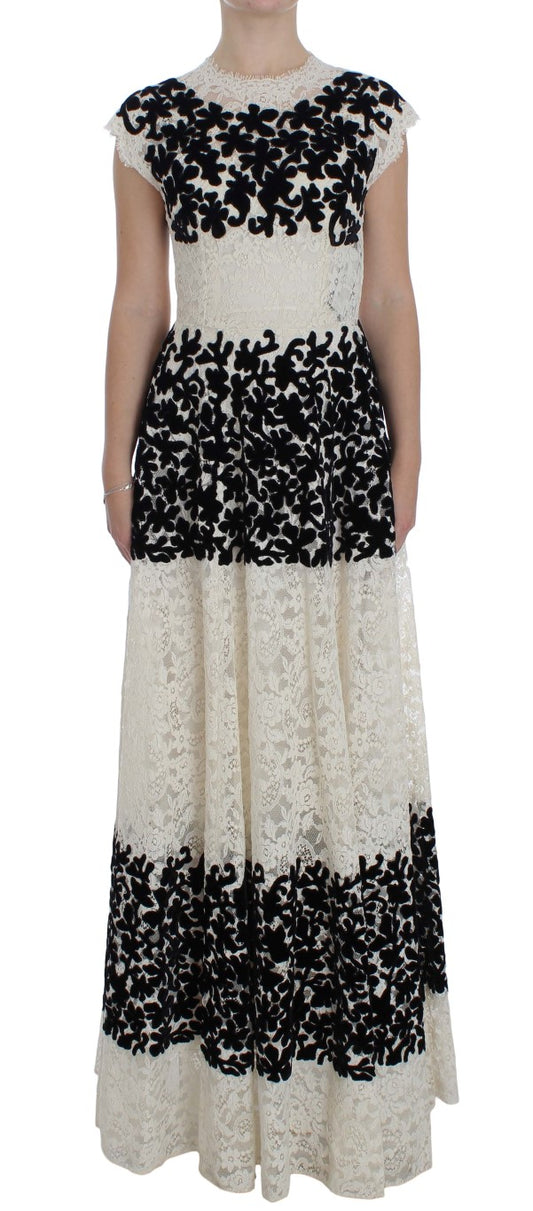 Dolce & Gabbana Floral Lace Ricamo Long Ball Maxi Dress Dolce & Gabbana