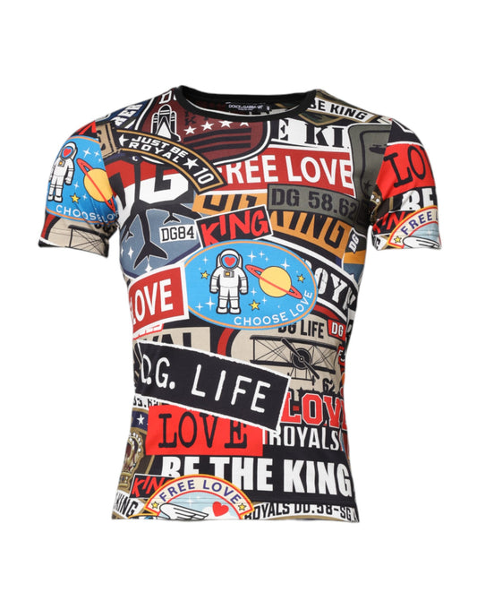Dolce & Gabbana Multicolor Patchwork Cotton Crew Neck T-shirt Dolce & Gabbana
