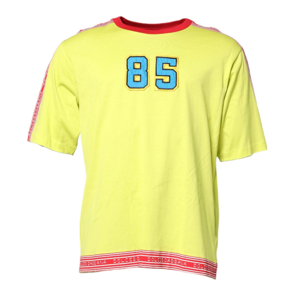 Dolce & Gabbana Green Cotton 85 Patch Crew Neck T-shirt
