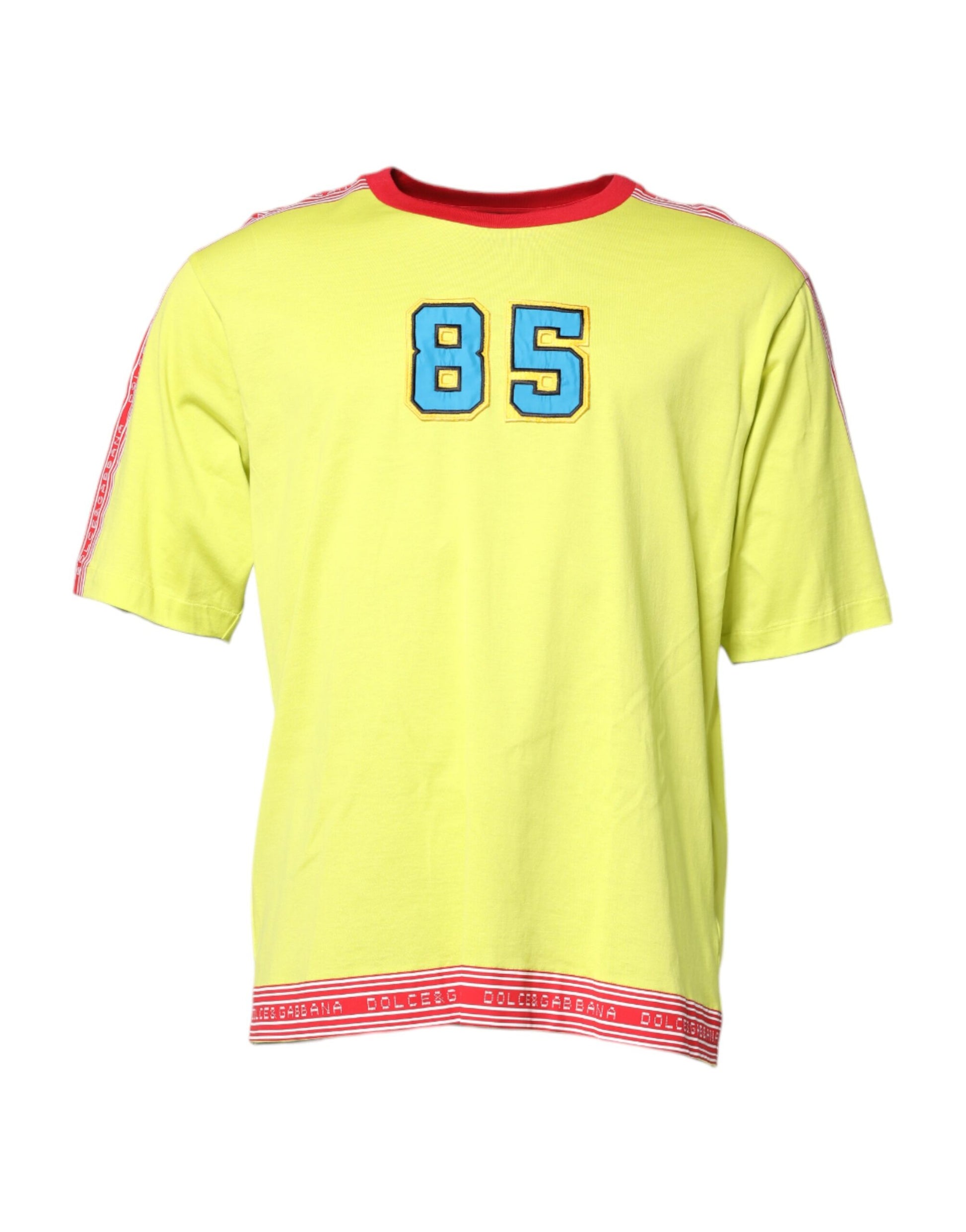 Dolce & Gabbana Green Cotton 85 Patch Crew Neck T-shirt Dolce & Gabbana