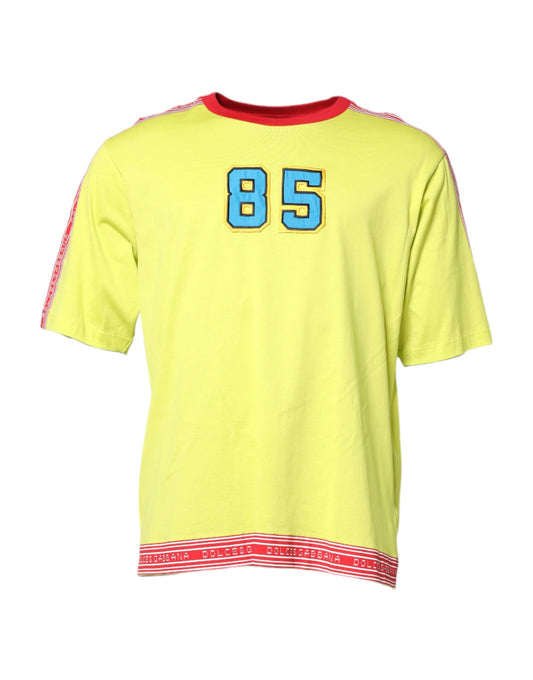 Dolce & Gabbana Green Cotton 85 Patch Crew Neck T-shirt Dolce & Gabbana