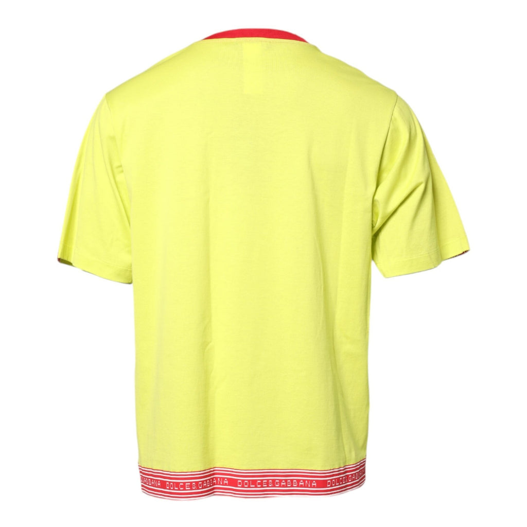 Dolce & Gabbana Green Cotton 85 Patch Crew Neck T-shirt