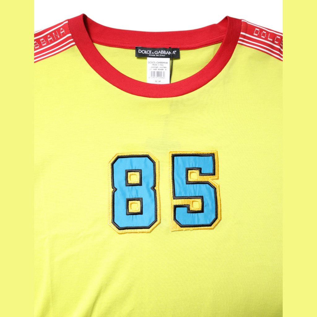 Dolce & Gabbana Green Cotton 85 Patch Crew Neck T-shirt
