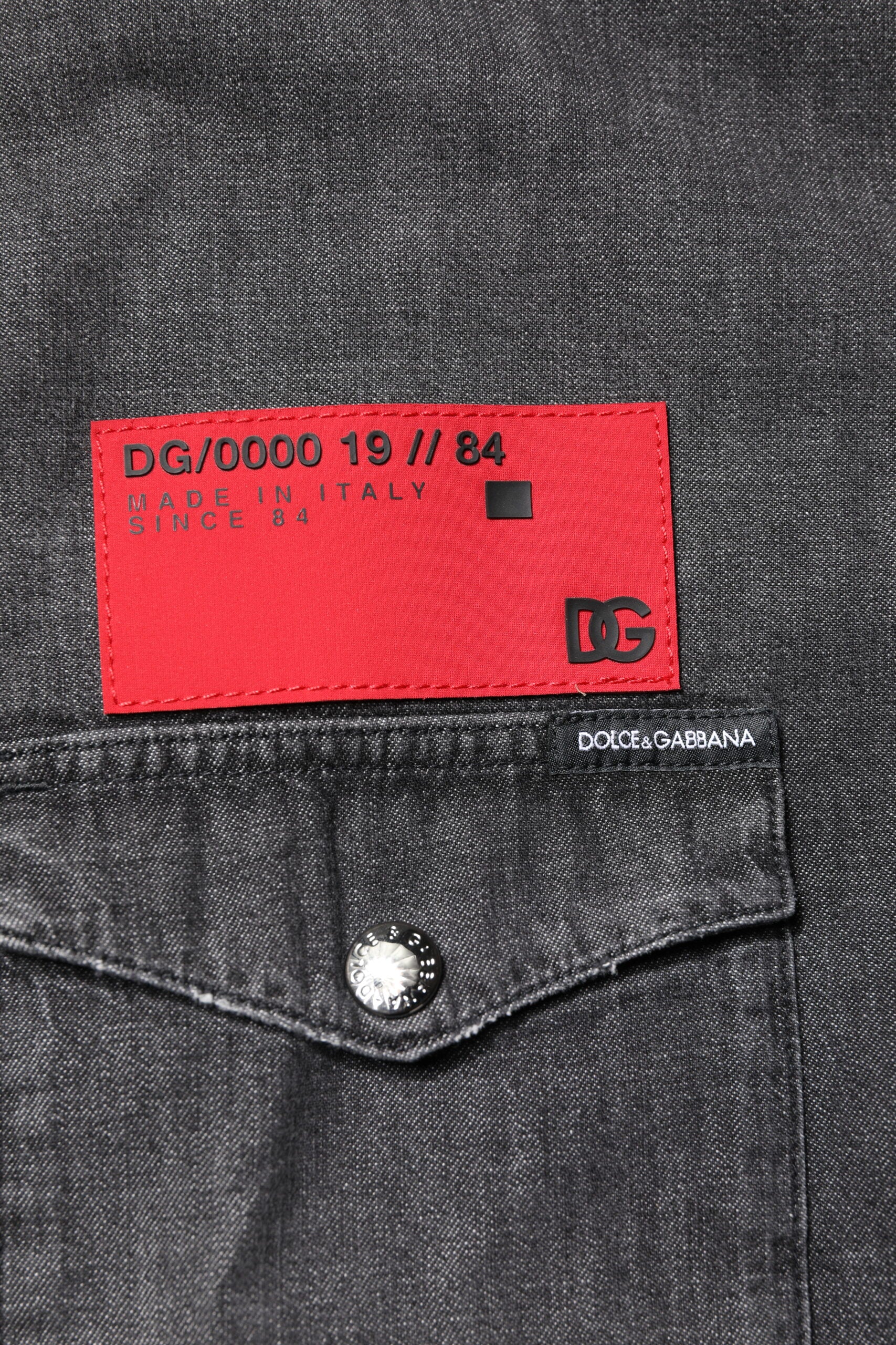 Dolce & Gabbana Gray Long Sleeves Button Down Denim Shirt Dolce & Gabbana