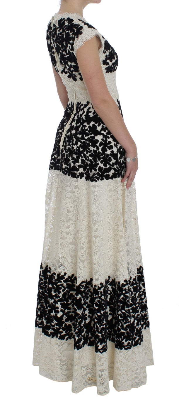 Dolce & Gabbana Floral Lace Ricamo Long Ball Maxi Dress Dolce & Gabbana