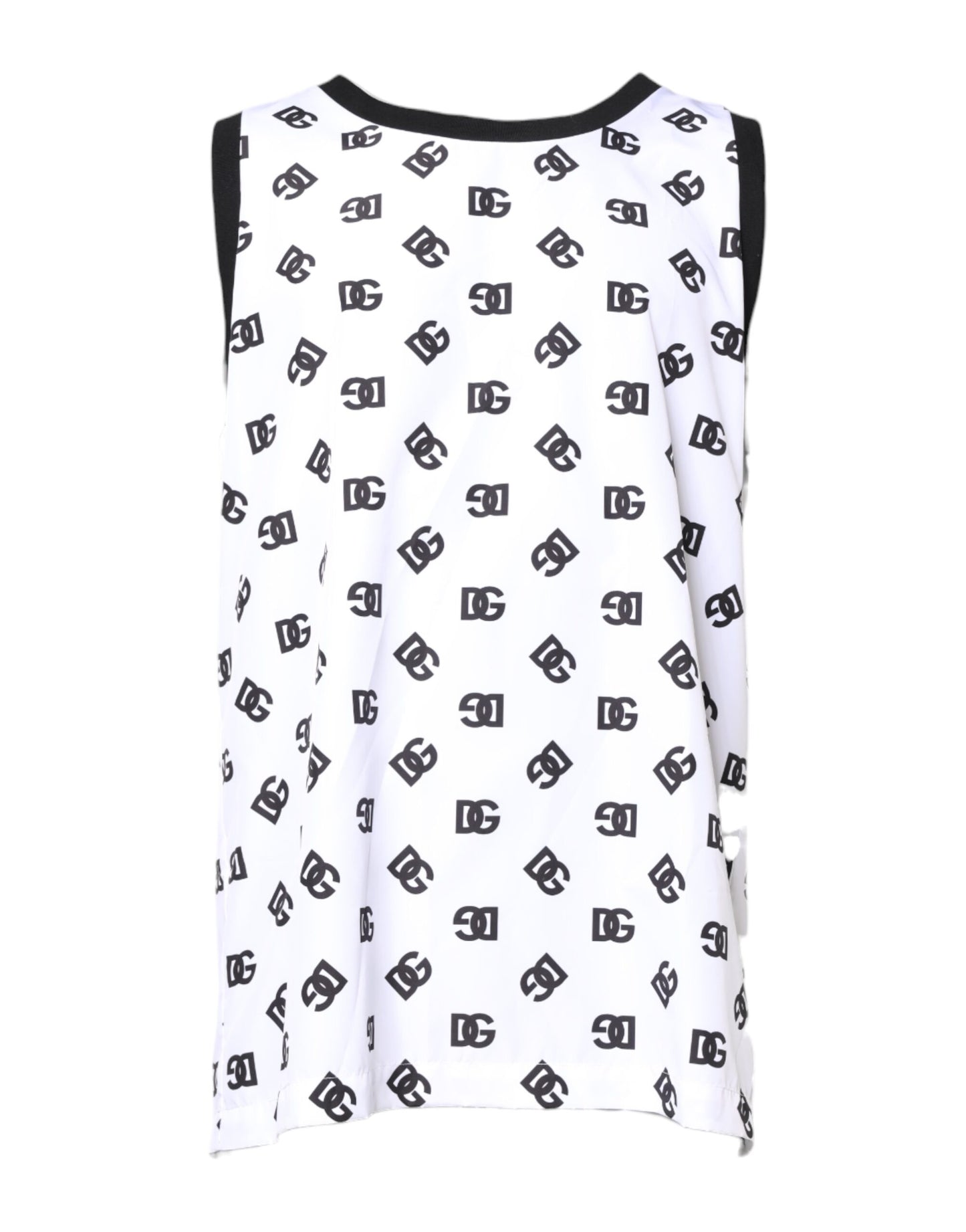 Dolce & Gabbana White Polyester Sleeveless DG Logo T-shirt Dolce & Gabbana