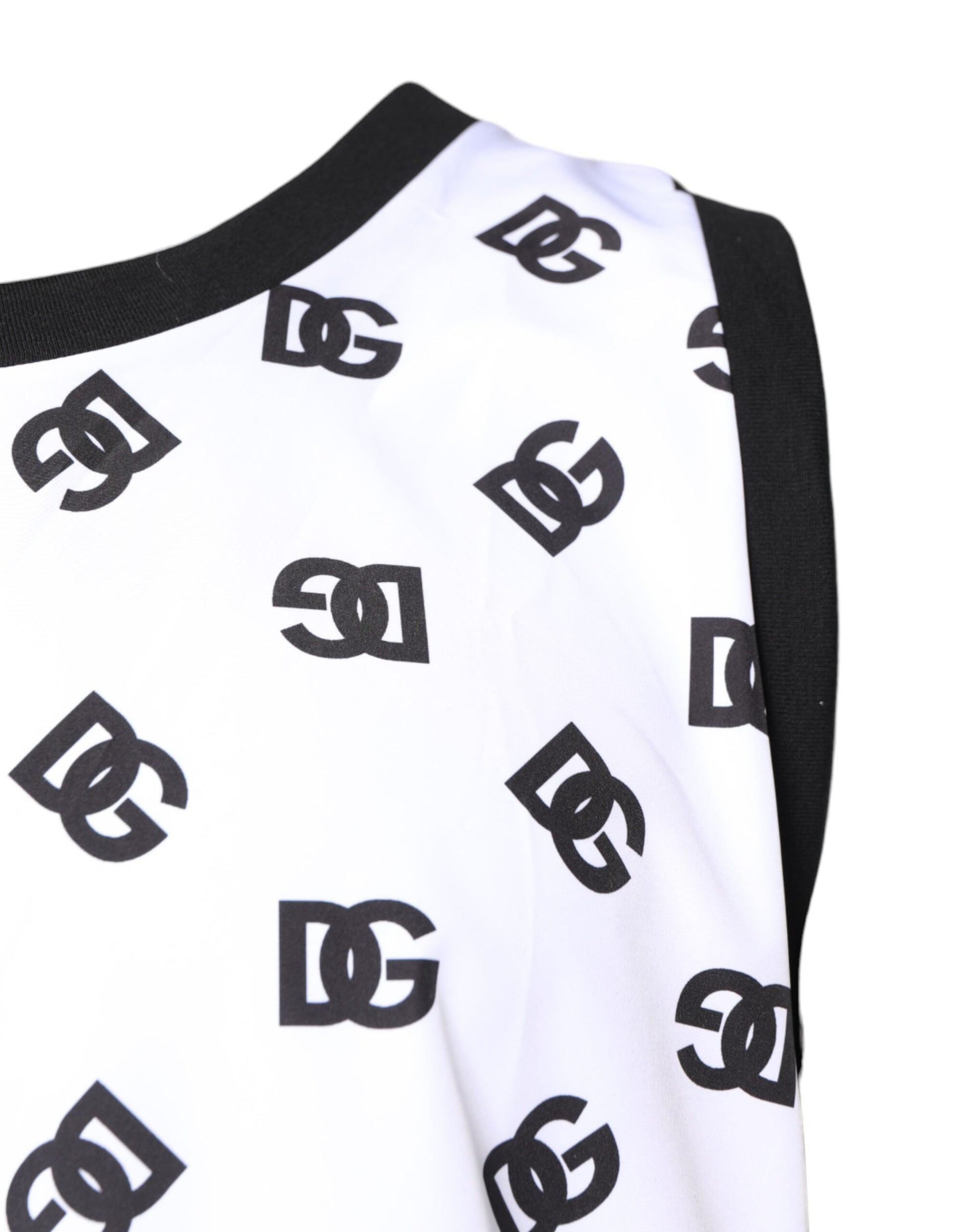 Dolce & Gabbana White Polyester Sleeveless DG Logo T-shirt Dolce & Gabbana