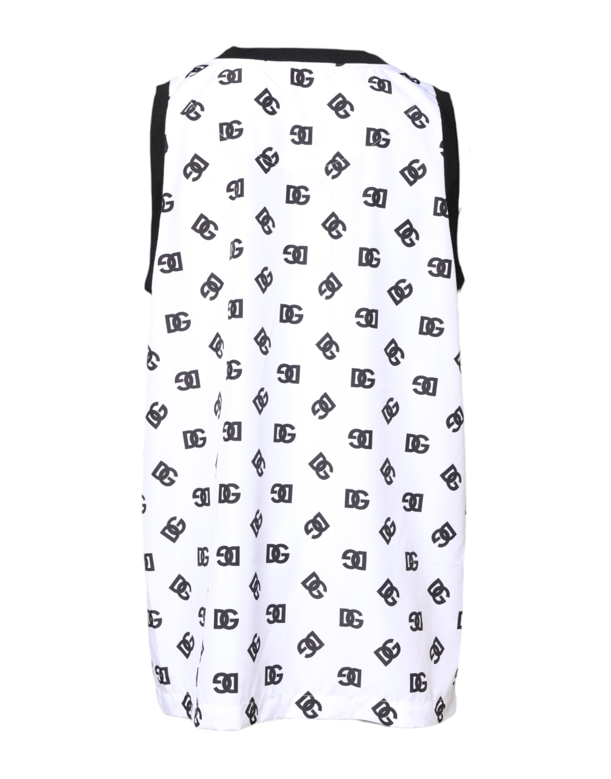 Dolce & Gabbana White Polyester Sleeveless DG Logo T-shirt Dolce & Gabbana