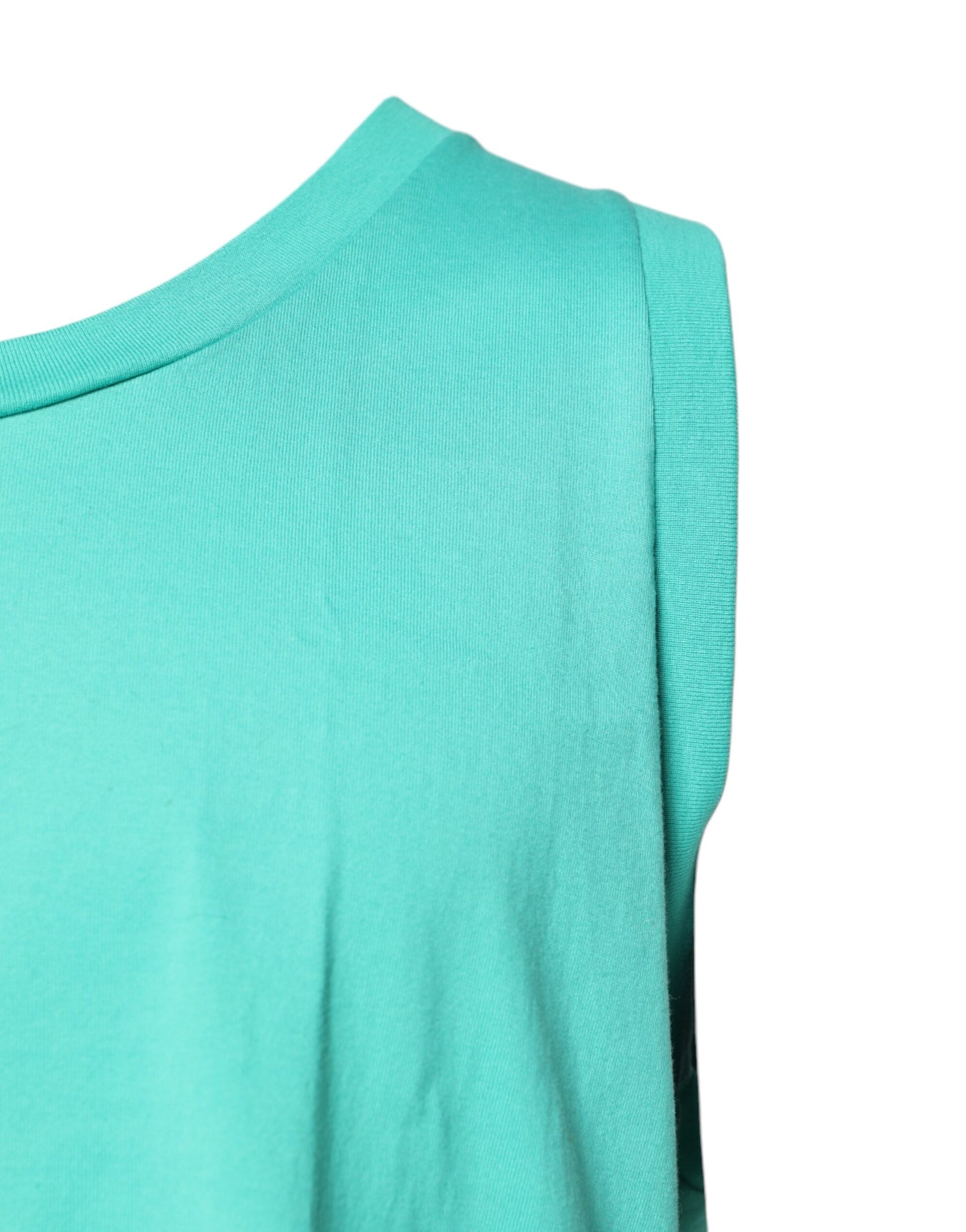 Dolce & Gabbana Green Sleeveless Logo Round Neck T-shirt Dolce & Gabbana