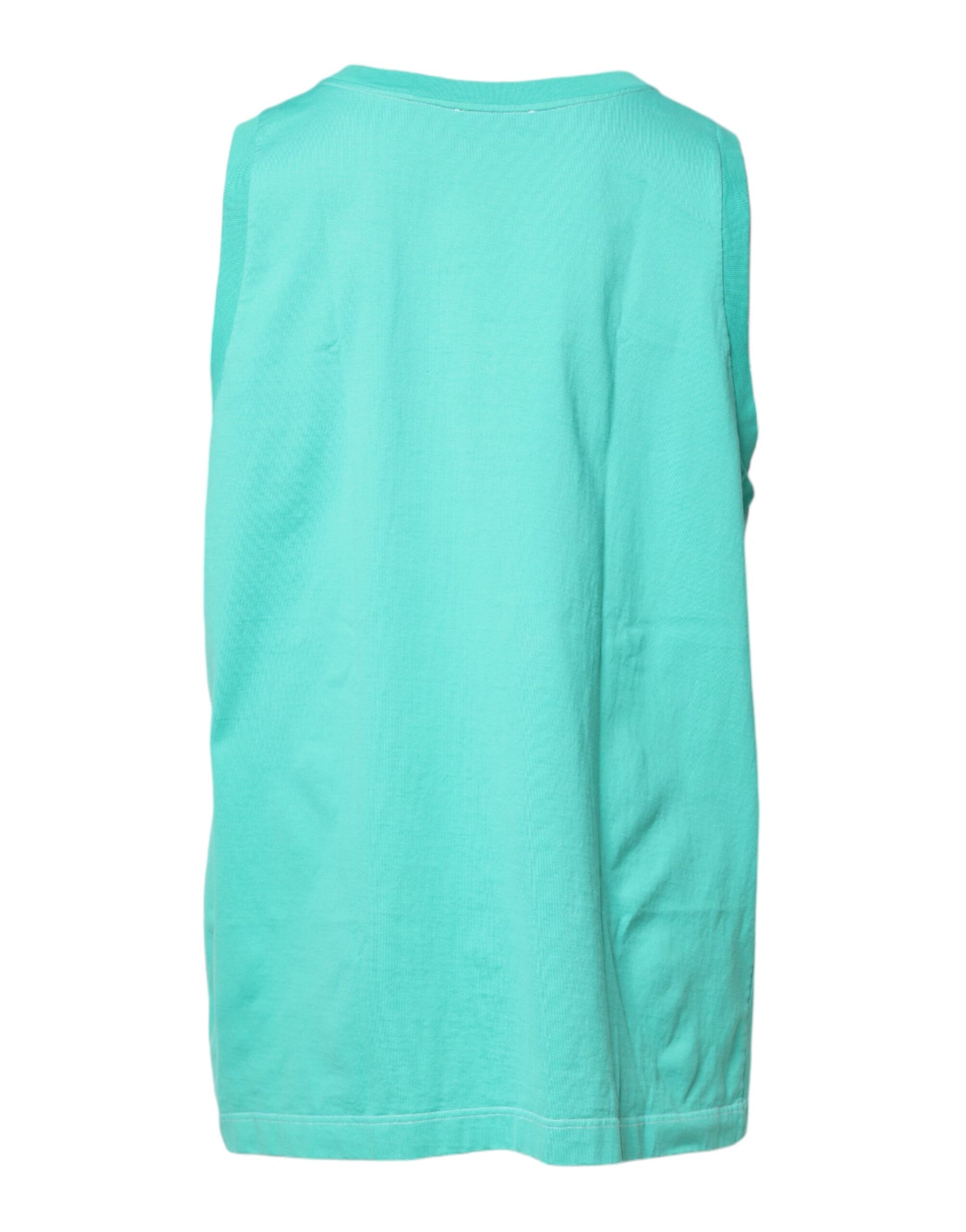 Dolce & Gabbana Green Sleeveless Logo Round Neck T-shirt Dolce & Gabbana