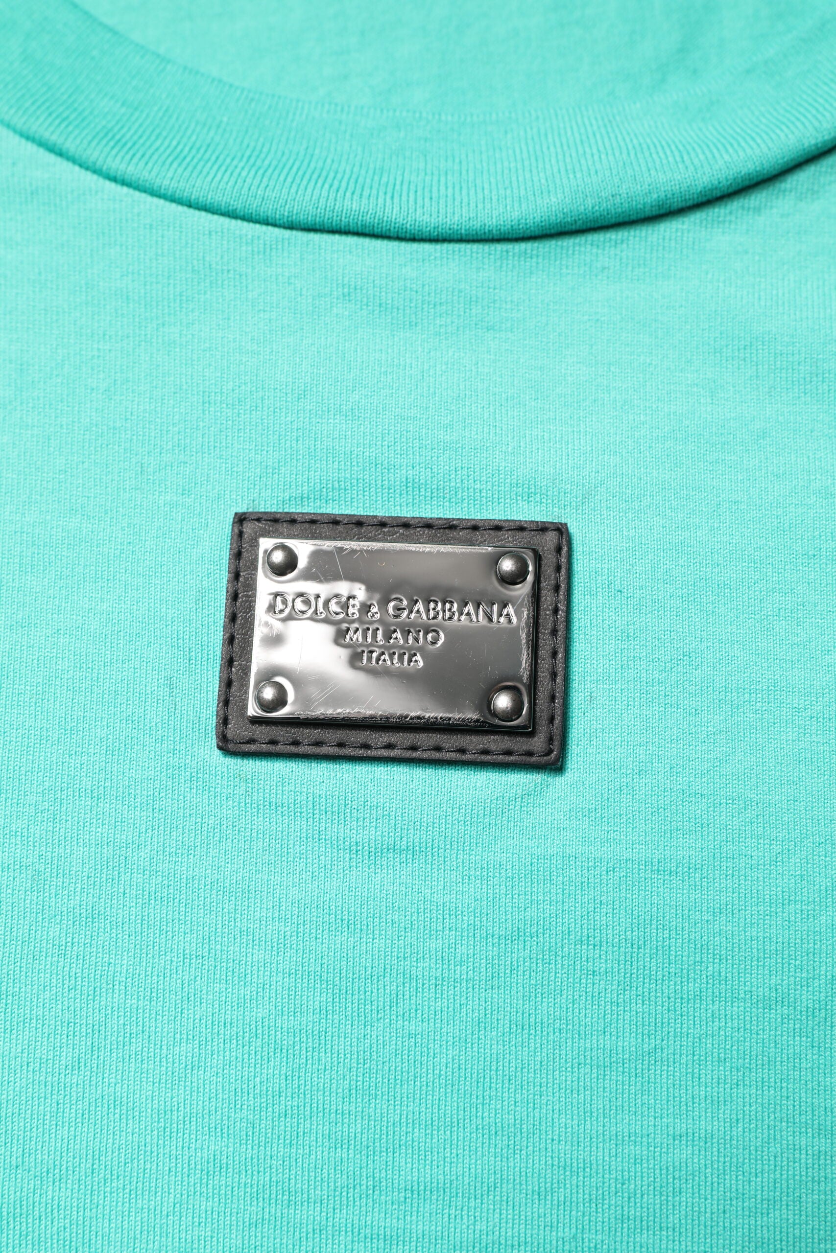 Dolce & Gabbana Green Sleeveless Logo Round Neck T-shirt Dolce & Gabbana