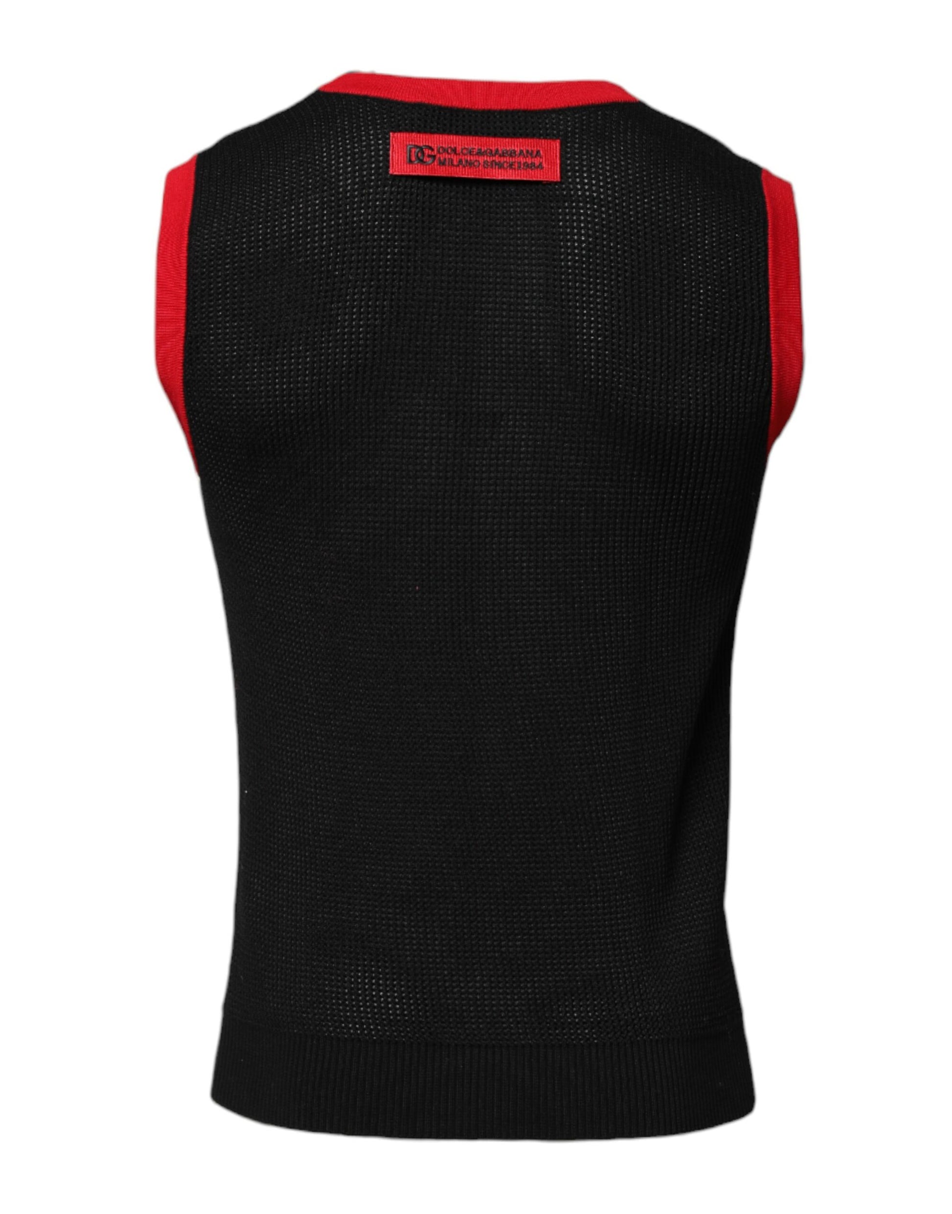 Dolce & Gabbana Black Cotton Slim Fit Round Neck T-shirt Dolce & Gabbana