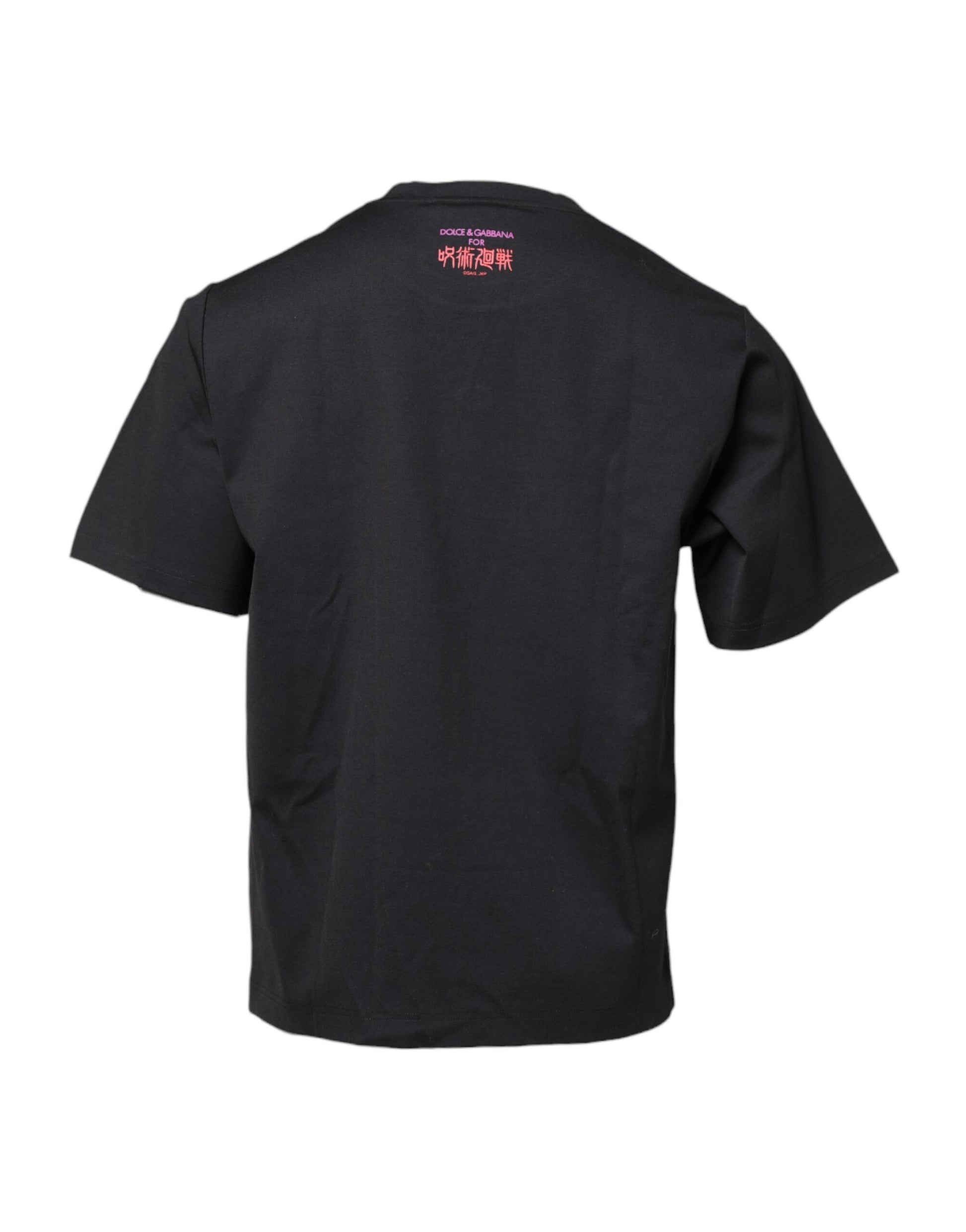 Dolce & Gabbana Black Cotton Graphic Print Crew Neck T-shirt Dolce & Gabbana