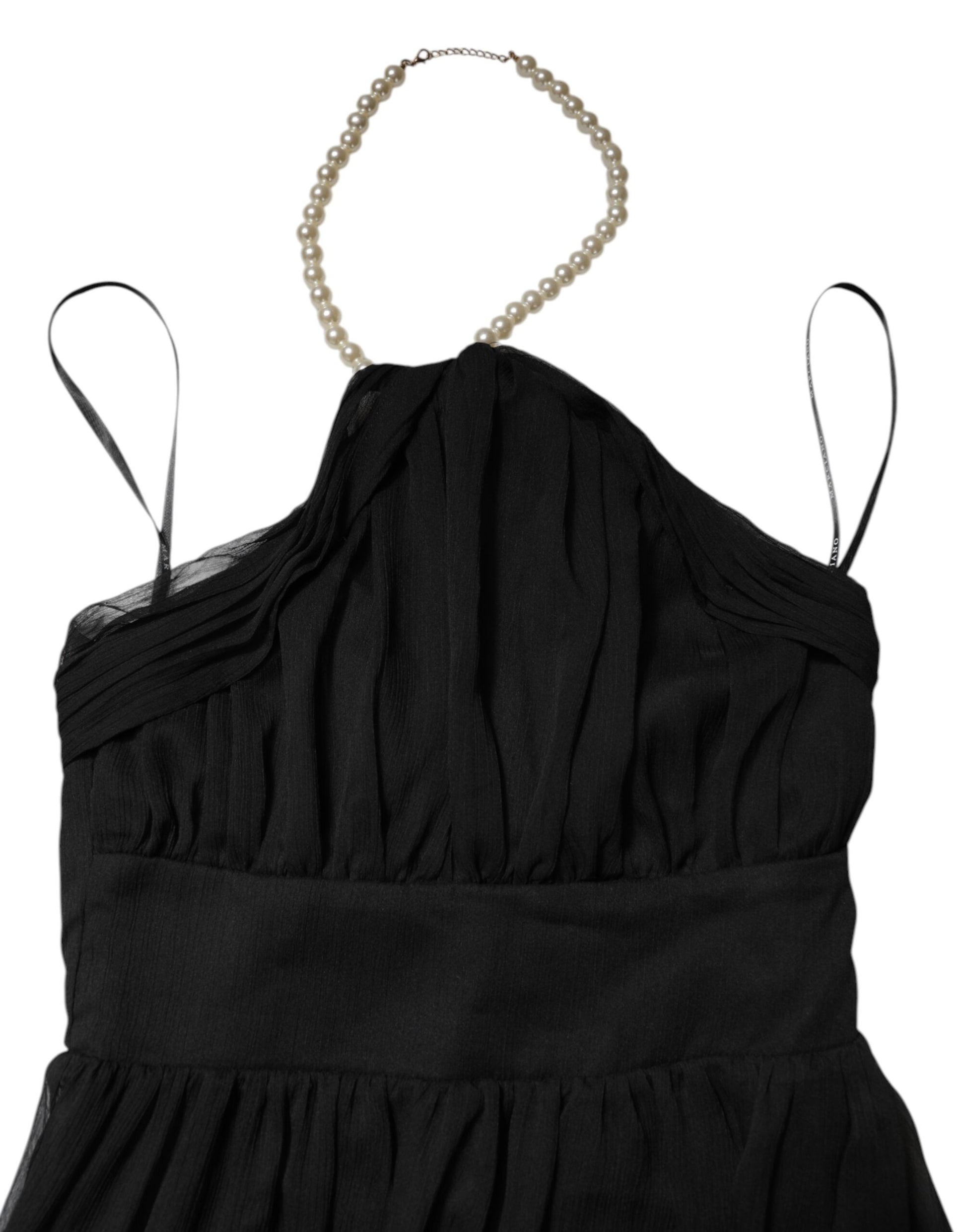 Marciano by Guess Black Tulle Pearl Sleeveless Long Gown Dress Marciano by Guess