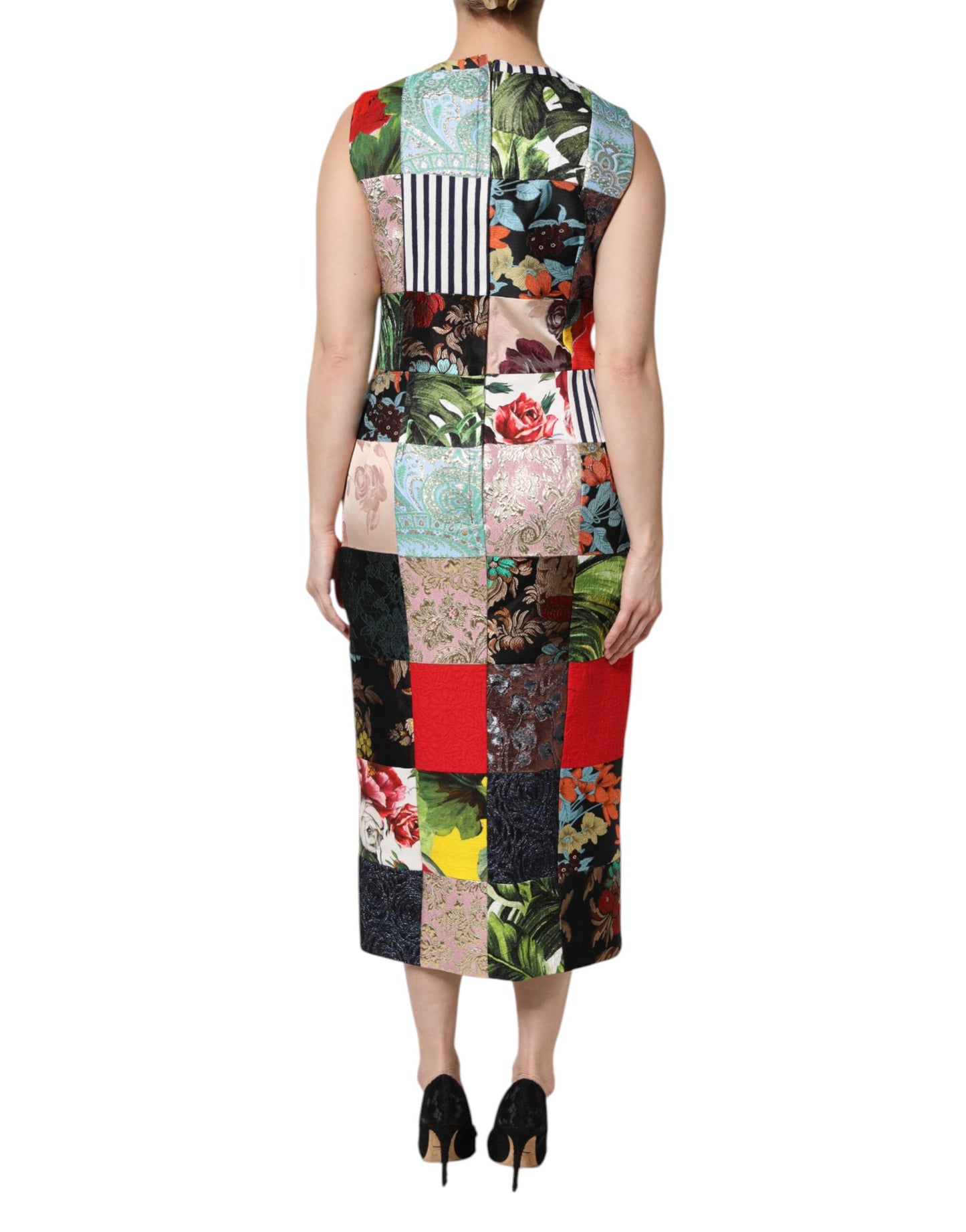 Dolce & Gabbana Multicolor Patchwork Sleeveless Sheath Dress Dolce & Gabbana