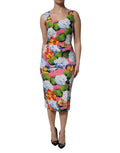 Dolce & Gabbana Multicolor Floral Sleeveless Sheath Dress - Eljoys Fashion 