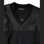 Dolce & Gabbana Black Cotton Short Sleeves V-neck T-shirt