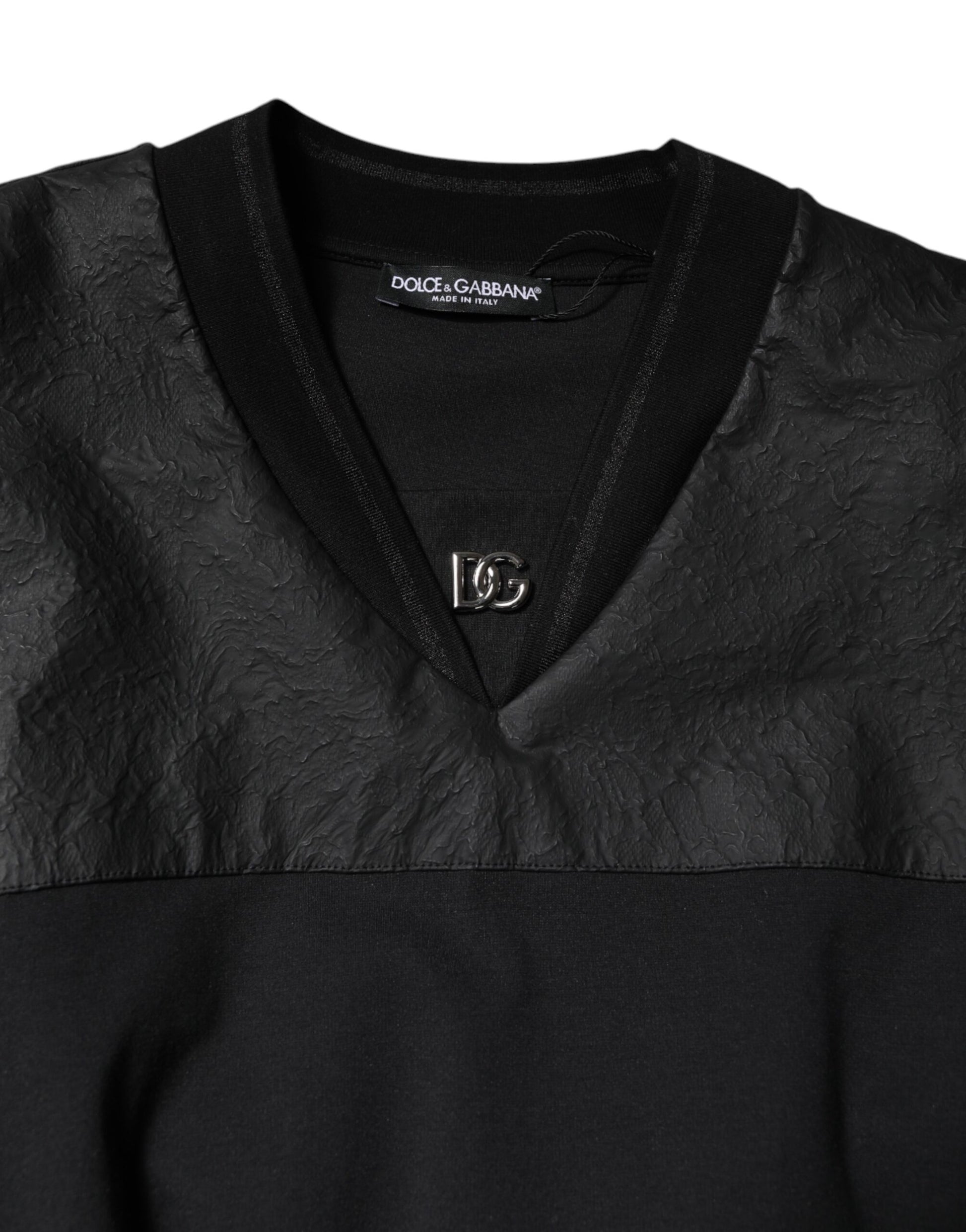 Dolce & Gabbana Black Cotton Short Sleeves V-neck T-shirt Dolce & Gabbana