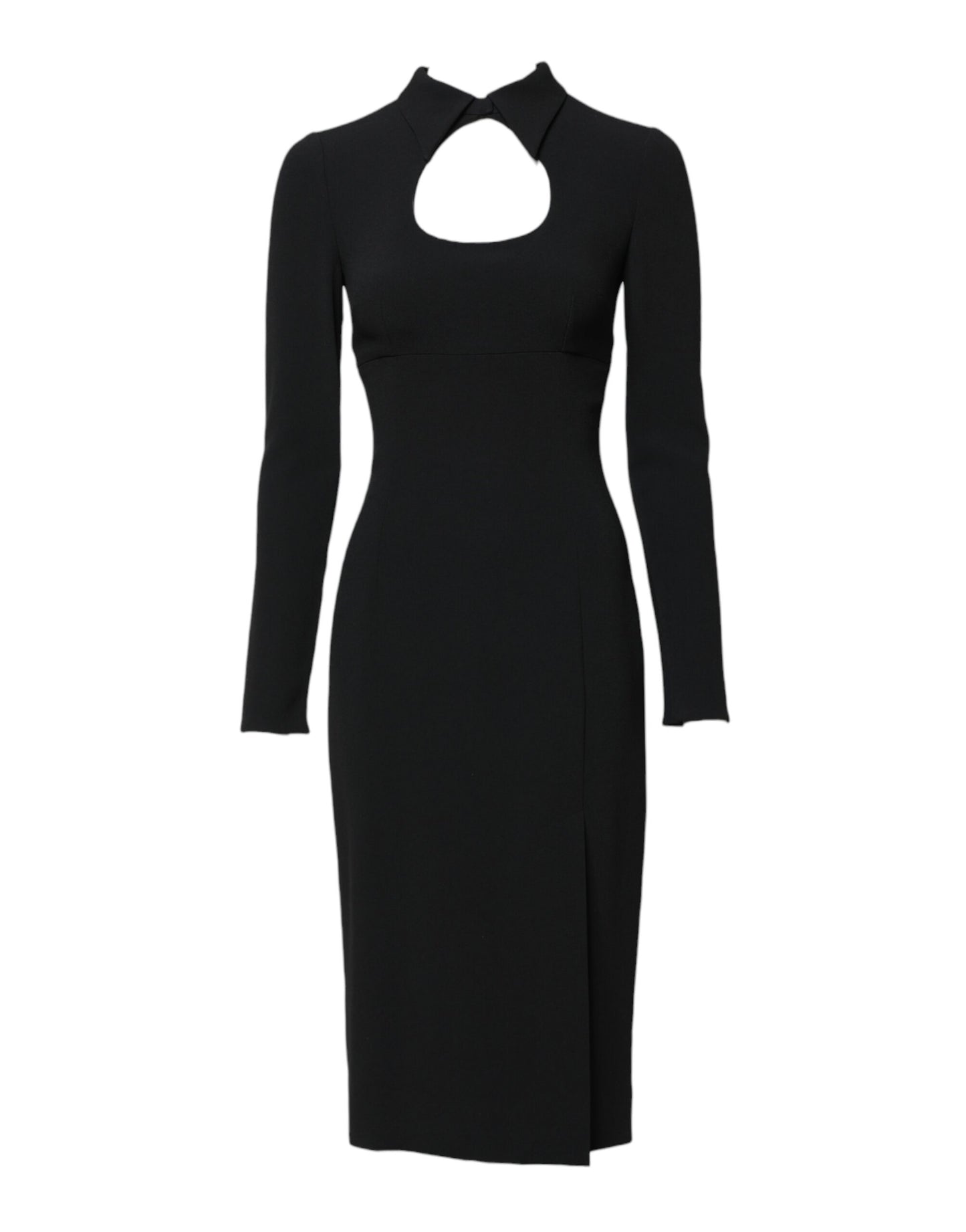 Dolce & Gabbana Black Long Sleeves Bodycon Sheath Midi Dress Dolce & Gabbana