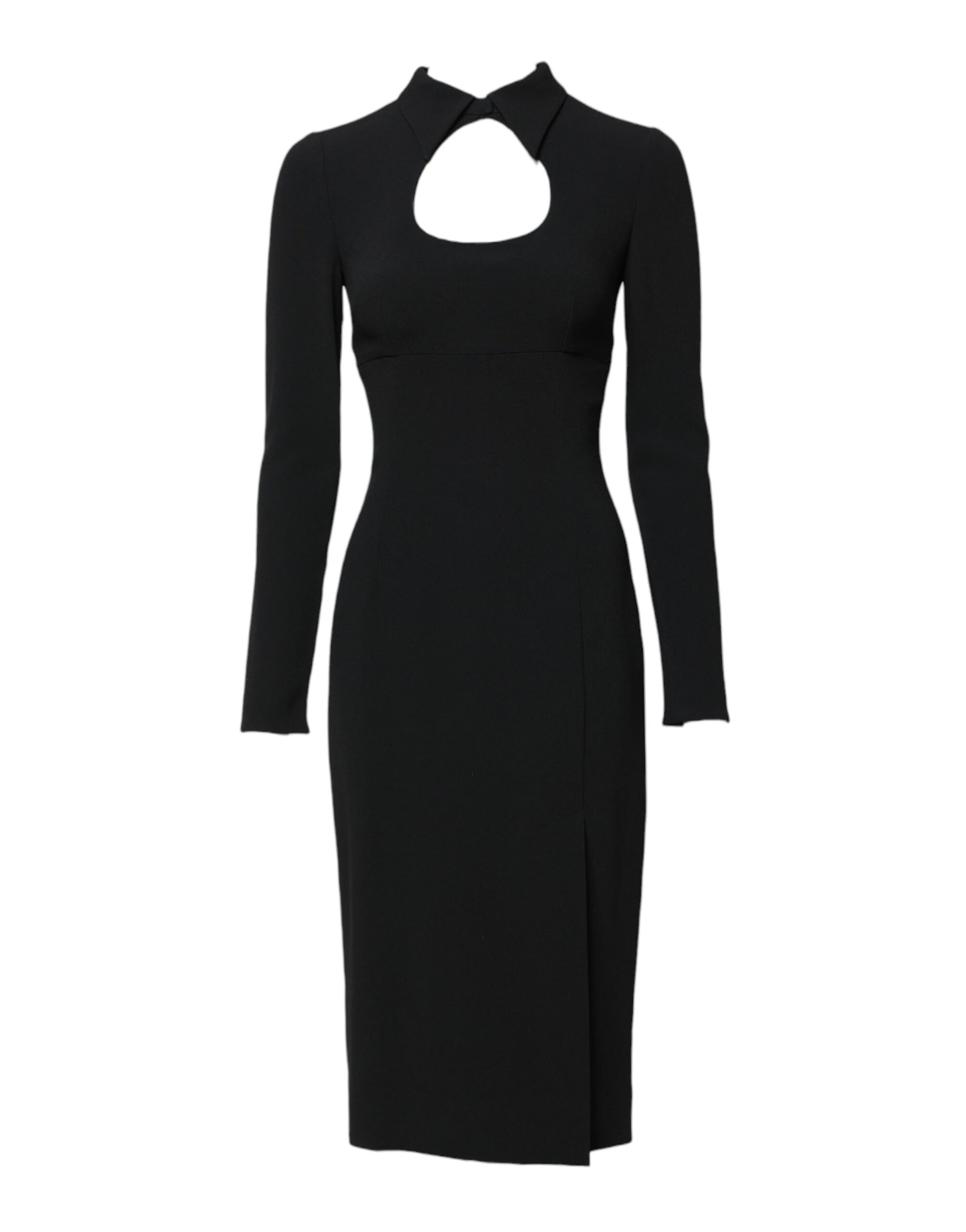 Dolce & Gabbana Black Long Sleeves Bodycon Sheath Midi Dress Dolce & Gabbana