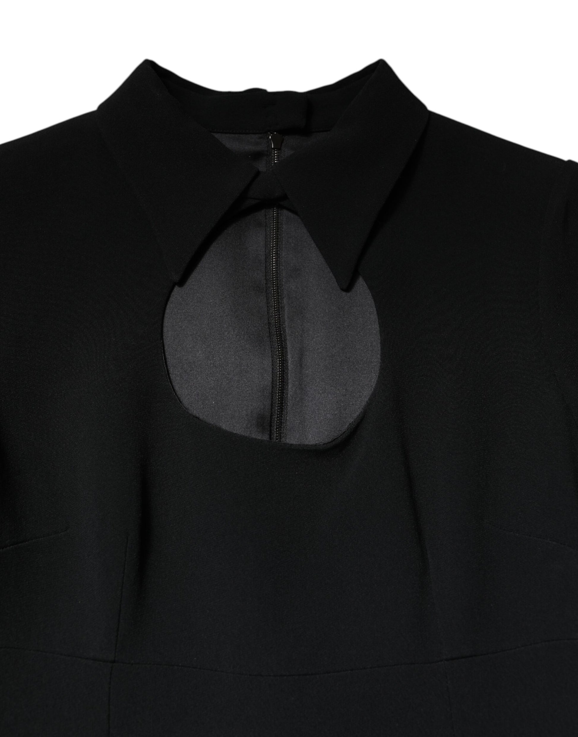 Dolce & Gabbana Black Long Sleeves Bodycon Sheath Midi Dress Dolce & Gabbana