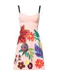 Dolce & Gabbana Pink Floral Print Spaghetti Strap Mini Dress - Eljoys Fashion 