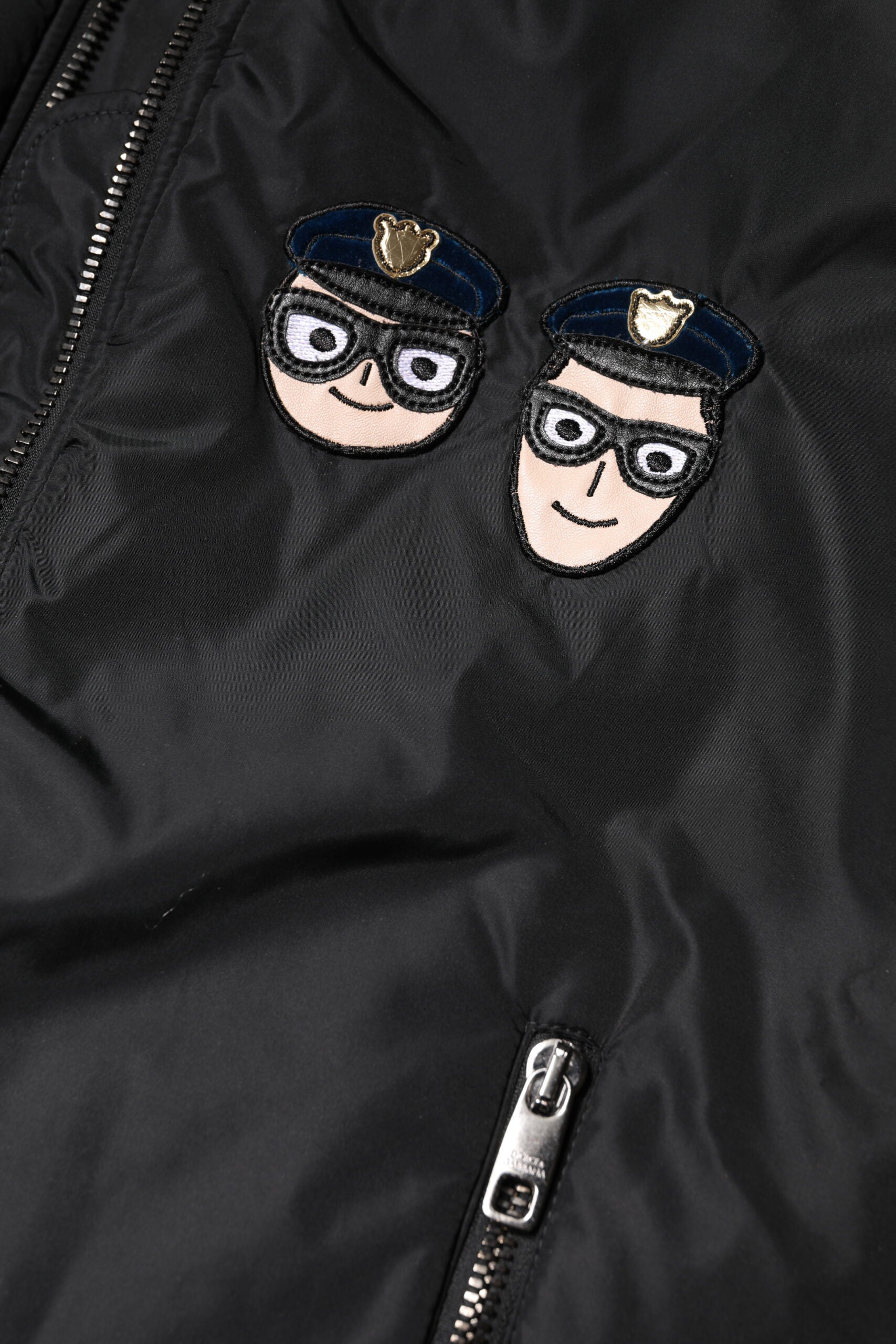 Dolce & Gabbana Black Nylon #DGFamily Full Zip Bomber Jacket Dolce & Gabbana